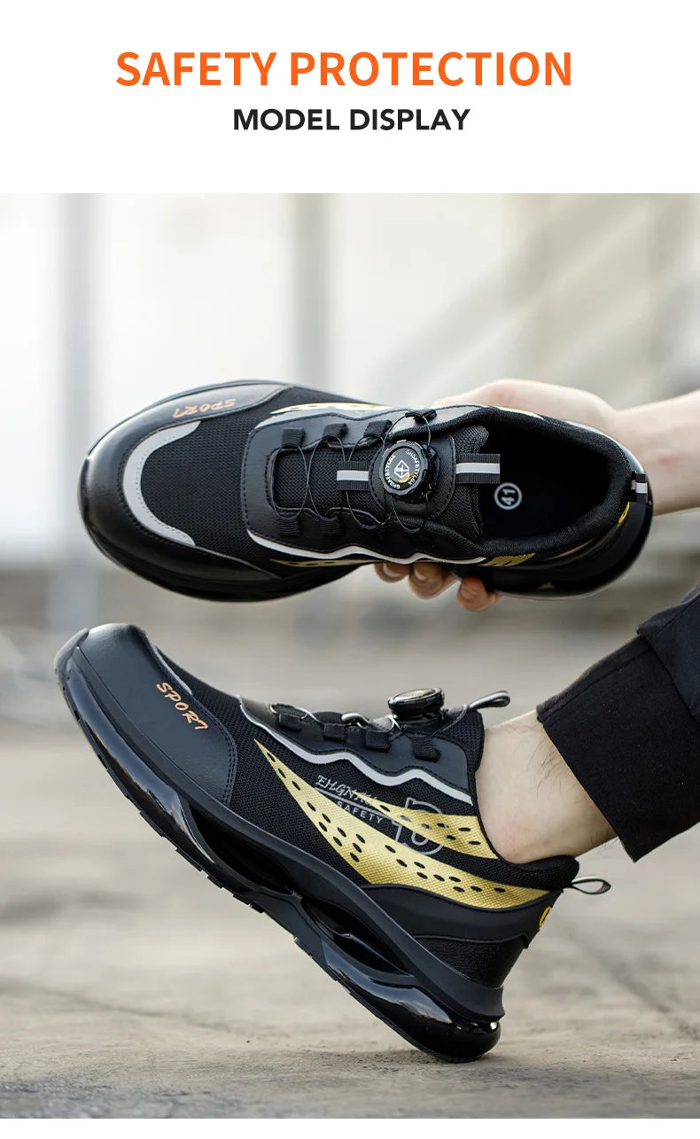 Work Sneakers Men Indestructible Shoes Work Safety Shoes With Steel Toe