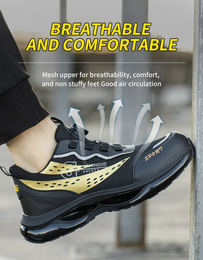 Work Sneakers Men Indestructible Shoes Work Safety Shoes With Steel Toe