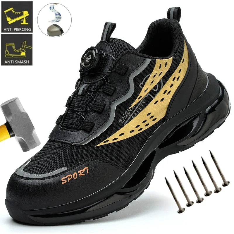 Work Sneakers Men Indestructible Shoes Work Safety Shoes With Steel Toe
