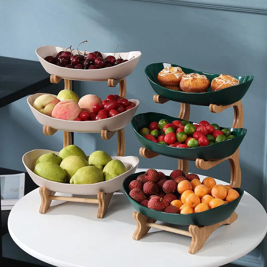 Kitchen Fruit Bowl with Floors Partitioned Candy Cake Trays