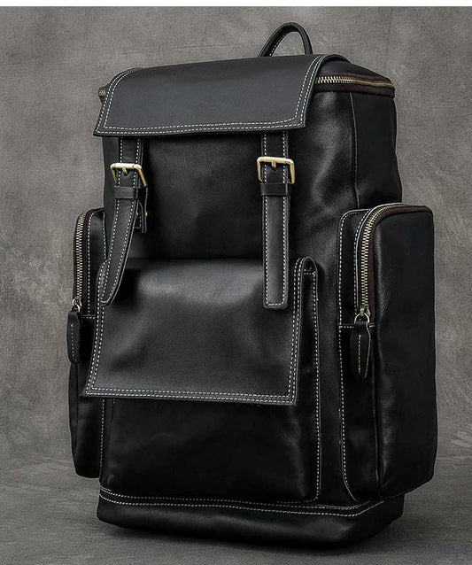 Retro Crazy Horse Leather Mens Backpack