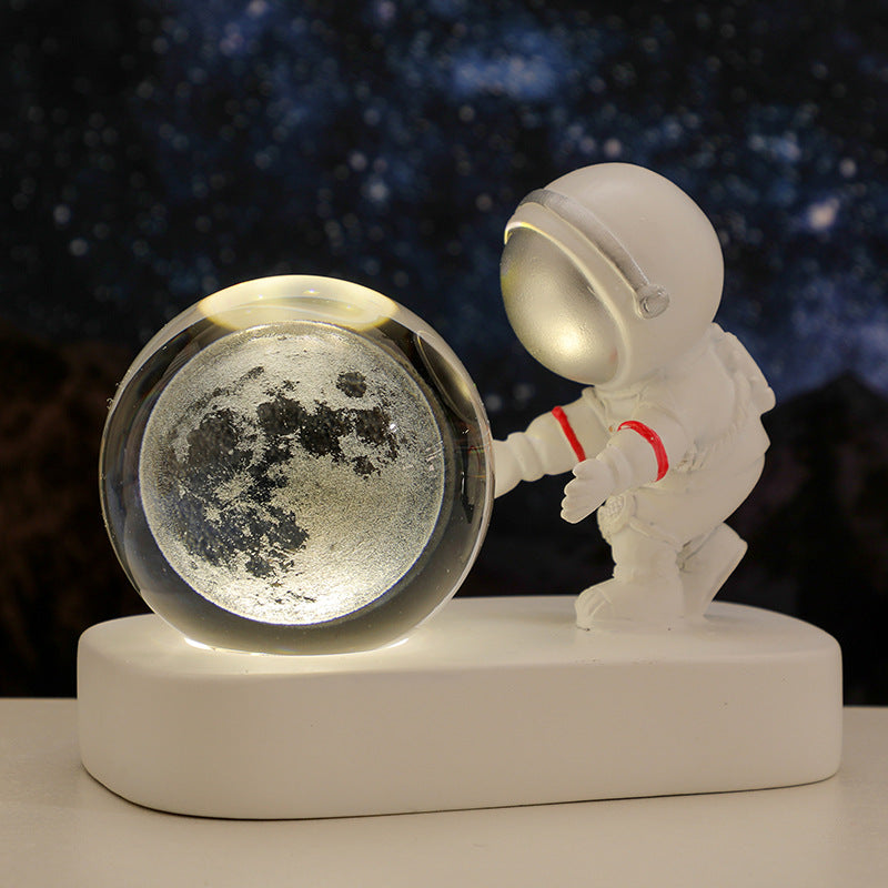 Astronaut Crystal Ball, Night Lights USB Power Warm Bedside Light.