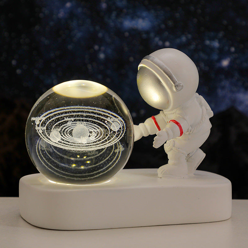 Astronaut Crystal Ball, Night Lights USB Power Warm Bedside Light.