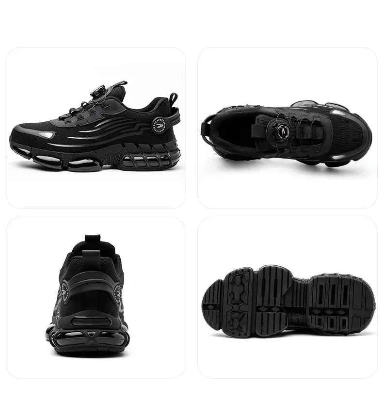 Rotating Button New Safety Shoes Men Anti-smash Anti-puncture Work Shoes