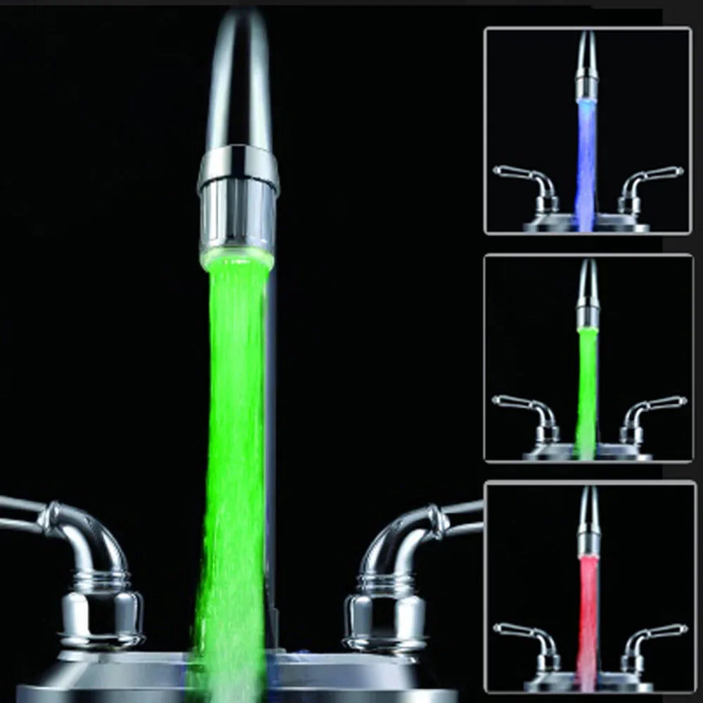 LED Water Faucet Light Tap Glow Shower Kitchen Bathroom RGB/Multi Color/Blue Luminous Glow