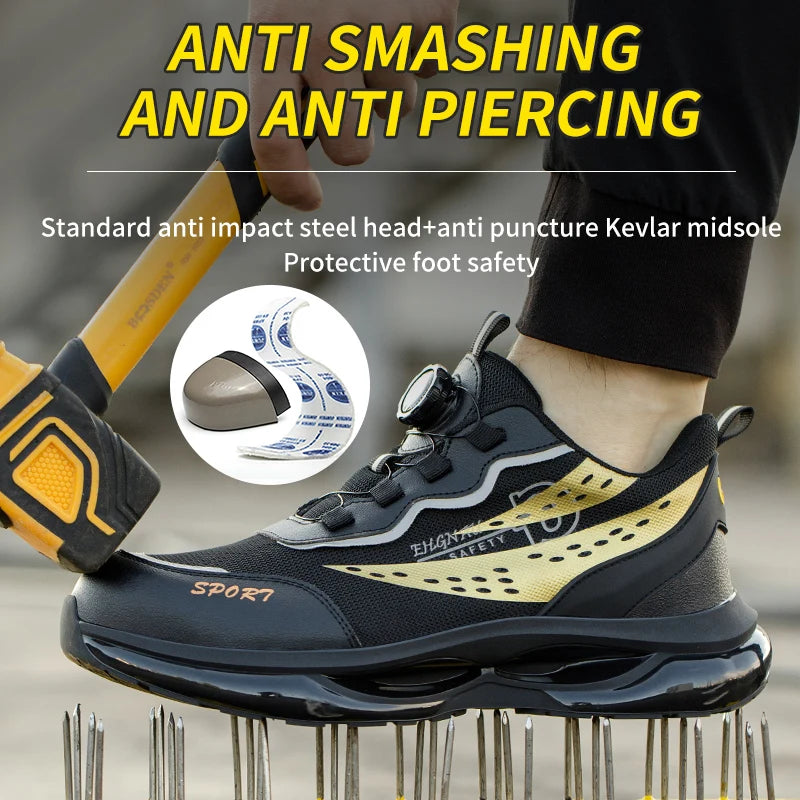 Work Sneakers Men Indestructible Shoes Work Safety Shoes With Steel Toe