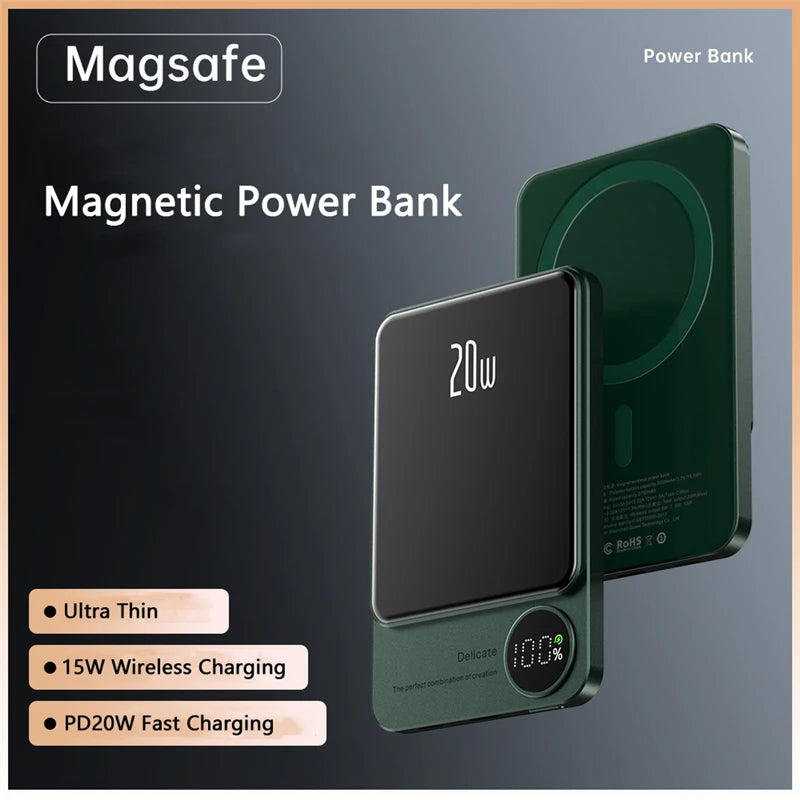 Magnetic Qi Wireless Charger Power Bank for iPhone 14 13 12 11 Samsung Huawei Xiaomi 22.5W Fast Charging Powerbank