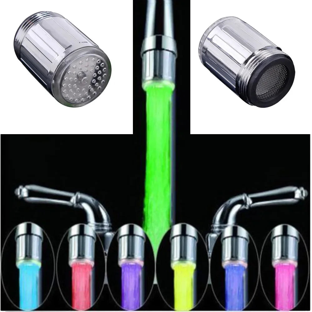 LED Water Faucet Light Tap Glow Shower Kitchen Bathroom RGB/Multi Color/Blue Luminous Glow