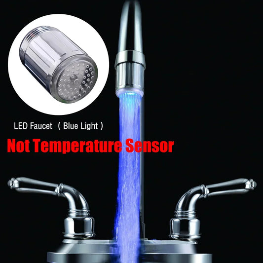 LED Water Faucet Light Tap Glow Shower Kitchen Bathroom RGB/Multi Color/Blue Luminous Glow