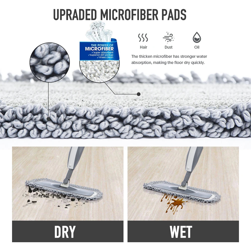 Spray Mop Wooden Floor with Reusable Microfiber Pads 360 Degree Handle Home Windows Kitchen Mop Sweeper Broom Clean Tools