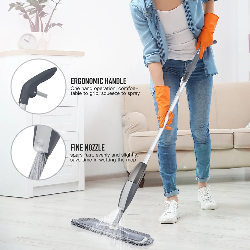 Spray Mop Wooden Floor with Reusable Microfiber Pads 360 Degree Handle Home Windows Kitchen Mop Sweeper Broom Clean Tools
