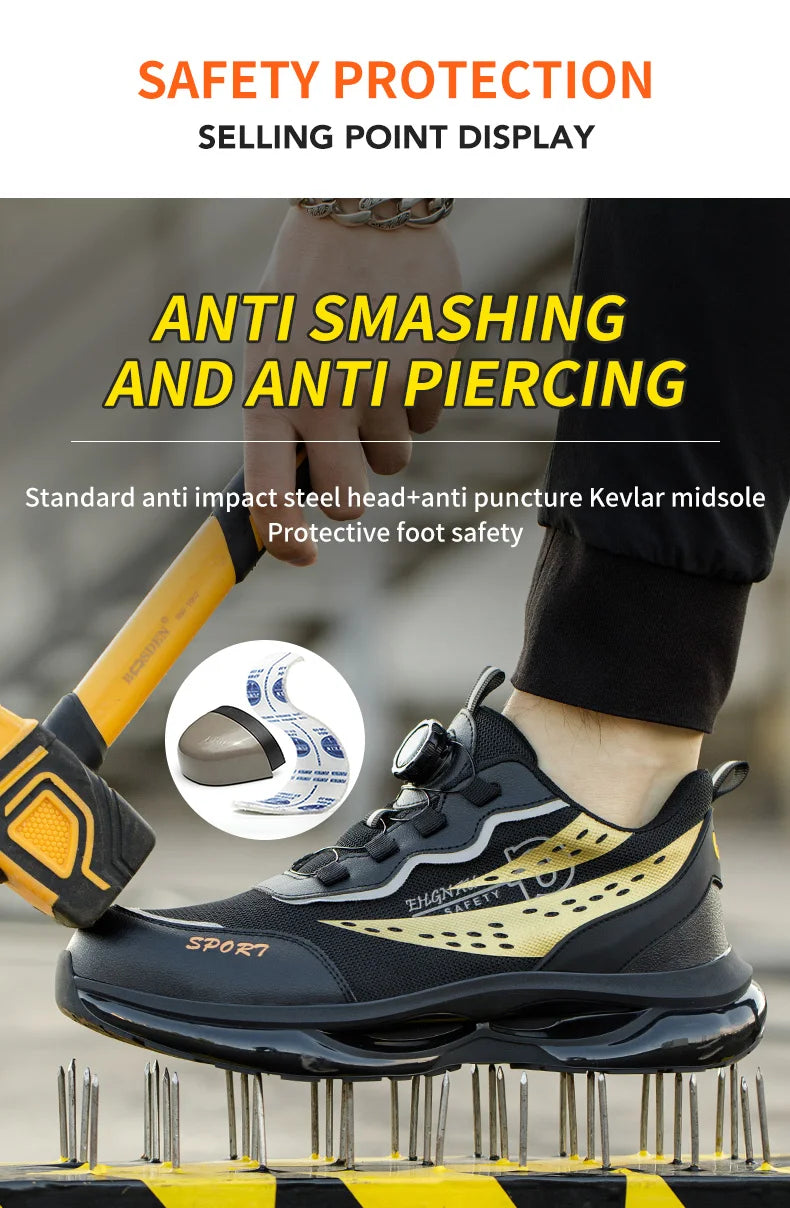 Work Sneakers Men Indestructible Shoes Work Safety Shoes With Steel Toe