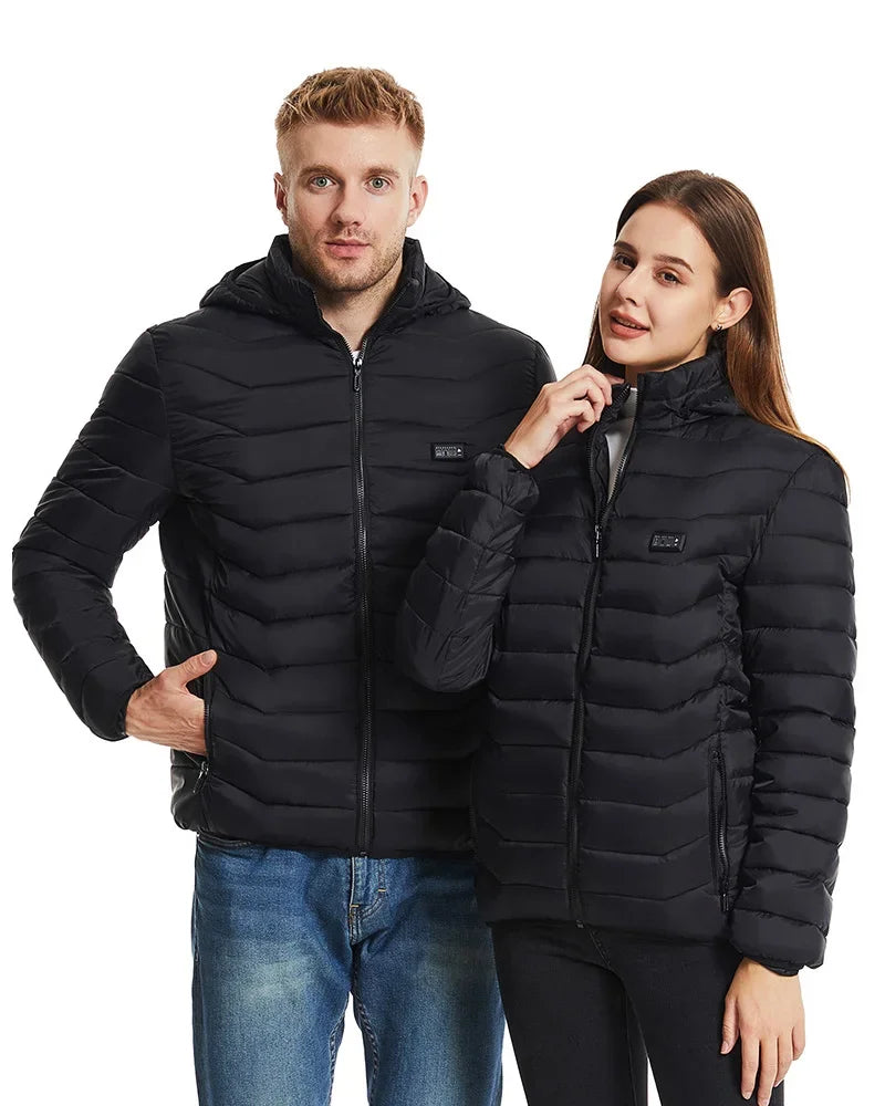 Beheizbare Jacke mit 21 Zonen – USB Elektrische Heizweste für Damen & Herren, Camping, Wandern, Jagd