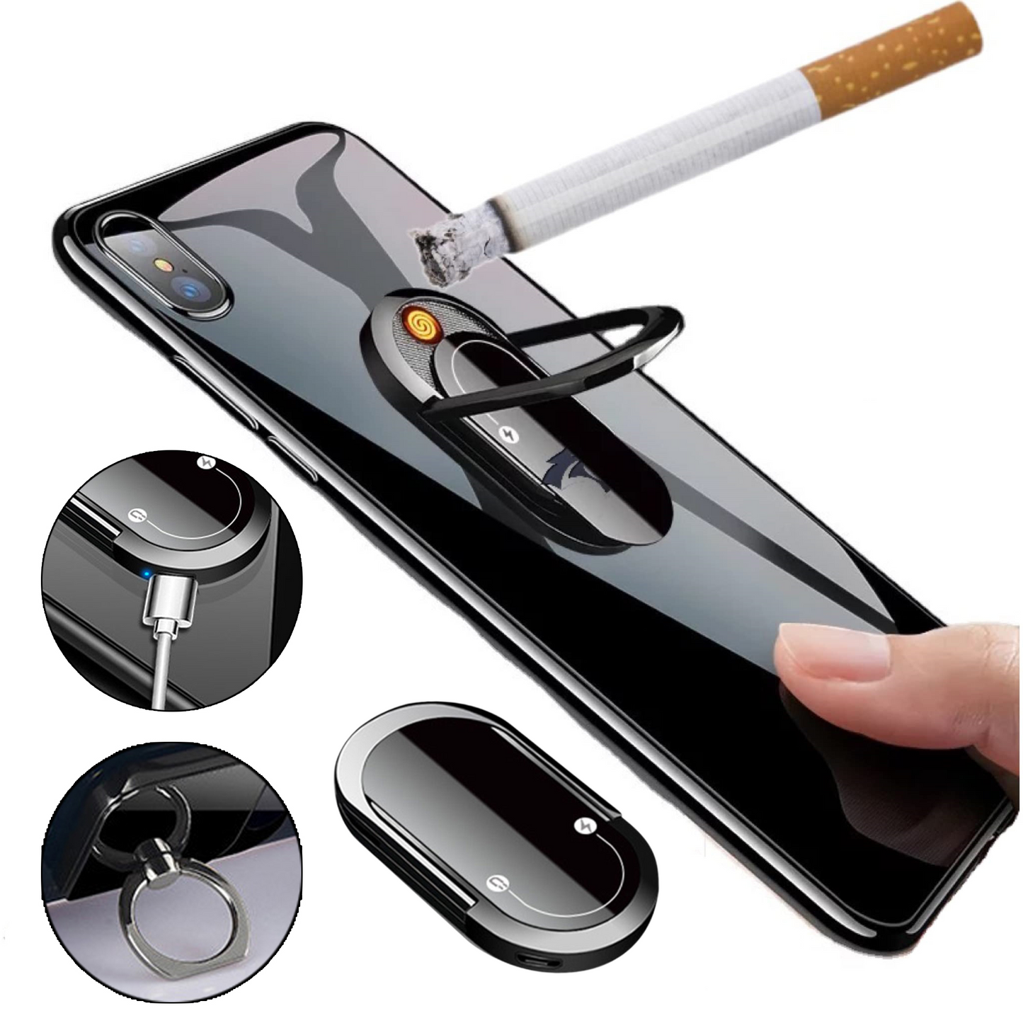 Multi-function USB rechargeable Cigarette Lighter and Phone Holder