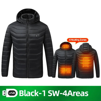 Beheizbare Jacke mit 21 Zonen – USB Elektrische Heizweste für Damen & Herren, Camping, Wandern, Jagd